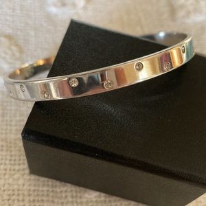 Swarovski silver bangle with crystals